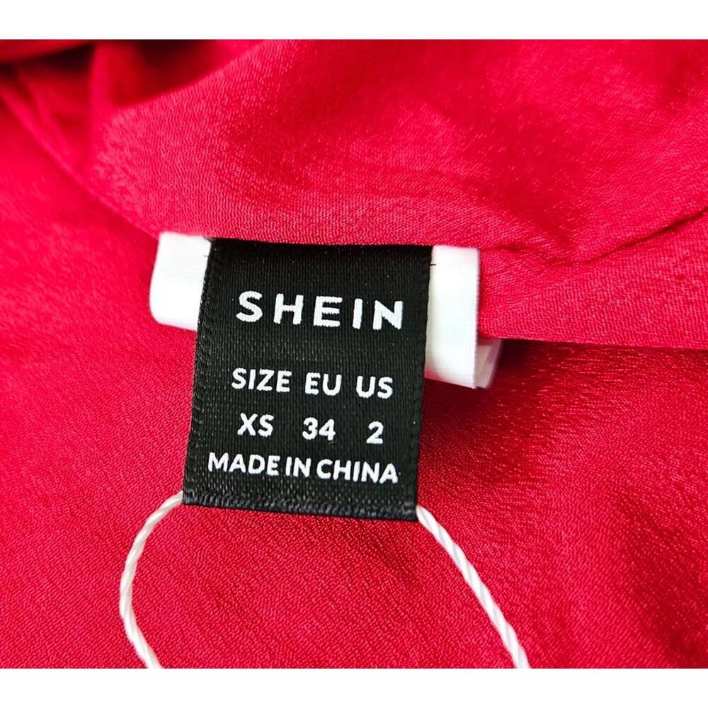SHEIN MOD Women's Lined Red Mini Dress w/ Ruffled Details & Spaghetti Straps XS - Picture 7 of 10